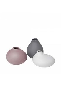 Blomus - Set of 3 Vases -NONA- colour Bark, Micro Chip & Pewter
