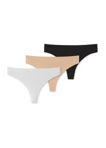 Schiesser Dames String ' Invisible Soft ' nude / zwart / wit S