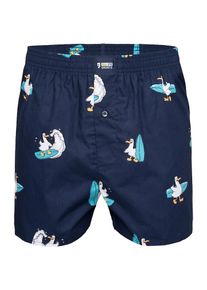 Happy Shorts Boxershorts Herren azur / dunkelblau / hellorange / weiß Größe M