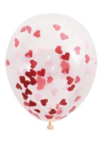 UNIQUE 5 rose gold heart confetti balloons 40cm