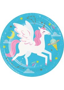 8 piatti unicorno 18cm