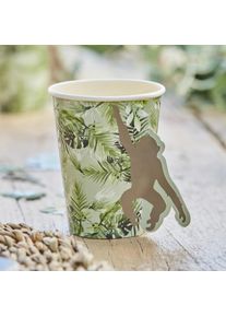 Ginger Ray 8 bicchieri di carta Jungle Breeze Eco da 250 ml