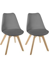 Atmosphera - Lot de 2 chaises style scandinave baya gris foncé - Gris foncé