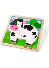 Bigjigs Toys Chunky Lift-Out Puzzle Cow activity puzzle toy wooden 12 m+ 1 pc