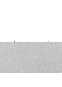eurokraft basic Placa de techo acústica, fieltro PET, H x A 600 x 1200 mm, forma rectangular, gris claro