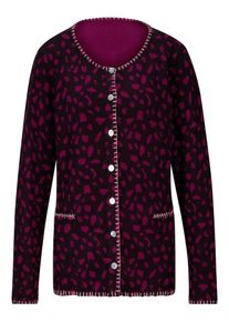 Heine Dames Gebreid vest bessen / braam / wit XS