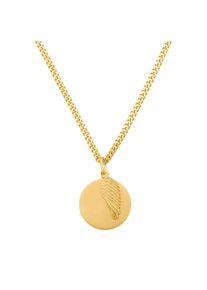 IDENTIM Collana da uomo con piastre d'incisione Piastra del ciondolo Ali rotonde Argento 925 Placcato oro 18 carati