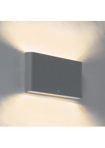 Qazqa Buitenwandlamp donkergrijs 17,5cm incl. LED IP65 - Batt