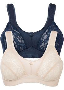 Steun bh zonder beugels (set van 2) - blauw - maat 105C - bonprix