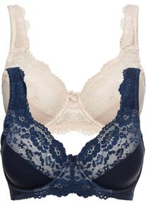 Minimizer bh met gewatteerde bandjes (set van 2) - blauw - maat 95D - bonprix