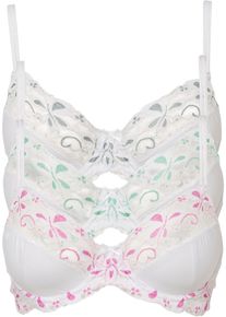 Beugel bh met delicaat kant (set van 3) - wit - maat 95D - bonprix