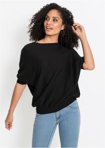 Fijn gebreide trui - zwart - maat 32/34 (XS) - met katoen - bonprix