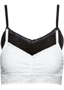 Pink Collection bralette zonder beugels (set van 2) met gerecycled polyamide - zwart - maat 44 - bonprix