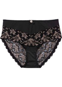 Maxislip met sierlijk kant - zwart - maat 44/46 (L) - bonprix