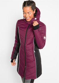 Lange gewatteerde outdoor jas waterafstotend - paars - maat 36 - bonprix