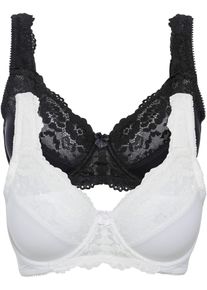 Minimizer bh met gewatteerde bandjes (set van 2) - zwart - maat 95D - bonprix