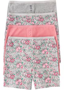 Lange dames boxer (set van 4) - grijs - maat 40/42 (M) - met katoen - bonprix