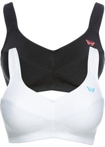 Bh zonder beugels (set van 2) met biologisch katoen - wit - maat 95D - met katoen - bonprix