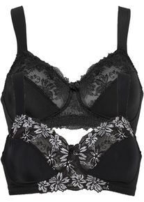 Bh zonder beugels (set van 2) - zwart - maat 95D - bonprix
