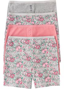 Lange dames boxer (set van 4) - grijs - maat 44/46 (L) - met katoen - bonprix