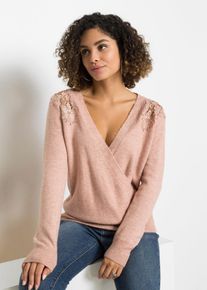 Trui in wikkellook - roze - maat 48/50 (XL) - bonprix