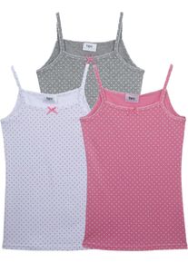 Meisjes hemd (set van 3) - roze - maat 128/134 - met katoen - bonprix