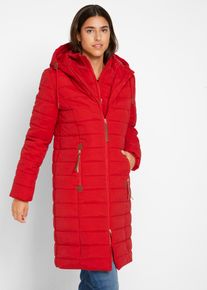 Lange gewatteerde jas in layerlook - rood - maat 34 - bonprix