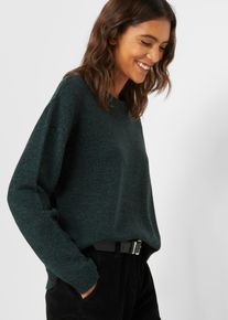 Gebreide gemêleerde trui met ronde hals - groen - maat 32/34 (XS) - bonprix