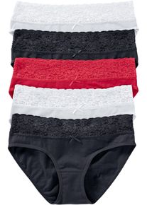 Slip (set van 5) - zwart - maat 44/46 (L) - met katoen - bonprix