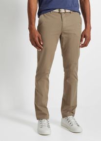Regular fit stretch chino met rem straight - groen - maat 56 - met katoen - bonprix