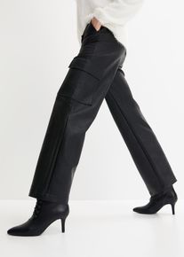 Imitatieleren broek - zwart - maat 48 - bonprix
