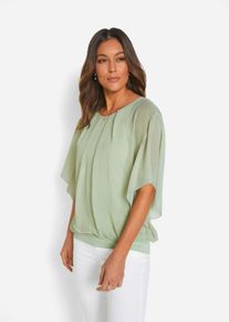 Chiffon blouse met ondershirt - groen - maat 44 - bonprix
