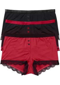 Microvezel dames boxer (set van 3) - zwart - maat 40/42 (M) - bonprix