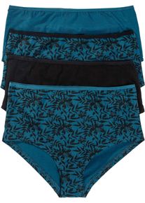 Maxi hipster (set van 4) met biologisch katoen - zwart - maat 52/54 (XXL) - met katoen - bonprix
