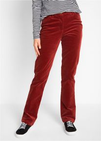 Stretch corduroy broek straight - rood - maat 46 - corduroy - bonprix