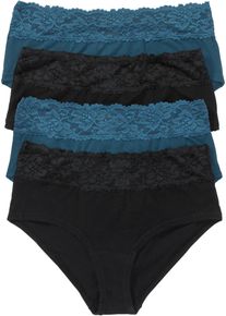 Maxislip (set van 4) - zwart - maat 52/54 (XXL) - met katoen - bonprix