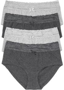 Maxi hipster (set van 4) - grijs - maat 52/54 (XXL) - met katoen - bonprix