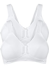 Bh zonder beugels (set van 2) met biologisch katoen - wit - maat 95D - met katoen - bonprix