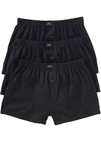 Wijde jersey boxershort (set van 3) - zwart - maat 5 (M) - met katoen - bonprix