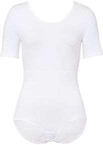 Body met halflange mouwen en katoen - wit - maat 40/42 (M) - met katoen - bonprix