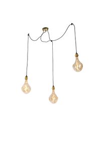 Qazqa Hanglamp goud 3-lichts incl. LED goud dimbaar - Cava Luxe