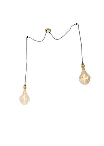 Qazqa Hanglamp goud 2-lichts incl. LED goud dimbaar - Cava Luxe