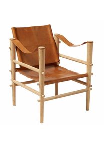 Cinas - Safari Chair - Bamboo and cognac leather (3155062)