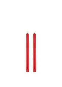 Uyuni - LED taper candle 2-pack - Red, Smooth - 2,3x25 cm (UL-TA-RE02325-2)