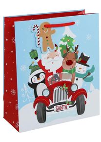 Borsa regalo Babbo Natale & Friends M 21,5 x 25,5 cm