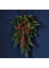 Ginger Ray Décoration de porte de Noël avec baies rouges 50cm