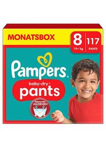 Pampers® Windeln Monatsbox baby-dry™ pants Größe Gr.8 (19+ kg) für Kids und Teens (4-12 Jahre), 117 St.