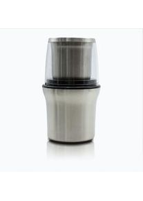 MPM MMK-06M Molinillo Café Eléctrico, Picador Multiusos, Doble Cuchilla Corte y 2 Vasos en Acero Inox, Función Pulso, Plata, 200W