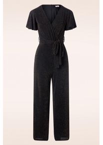 Kylie Glitzer Jumpsuit in Schwarz und Gold