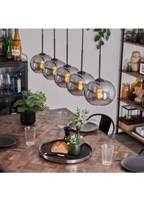 hofstein Apedo Hanger - Glas Rookkleurig, 5-lichts